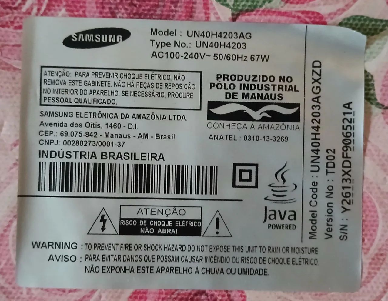 Kit placa principal e fonte tv samsung un40h4203ag - Foto 5