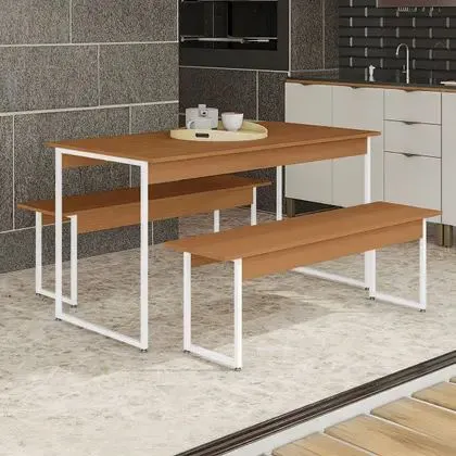 Conjunto Mesa com Bancos para Cozinha/Refeitório