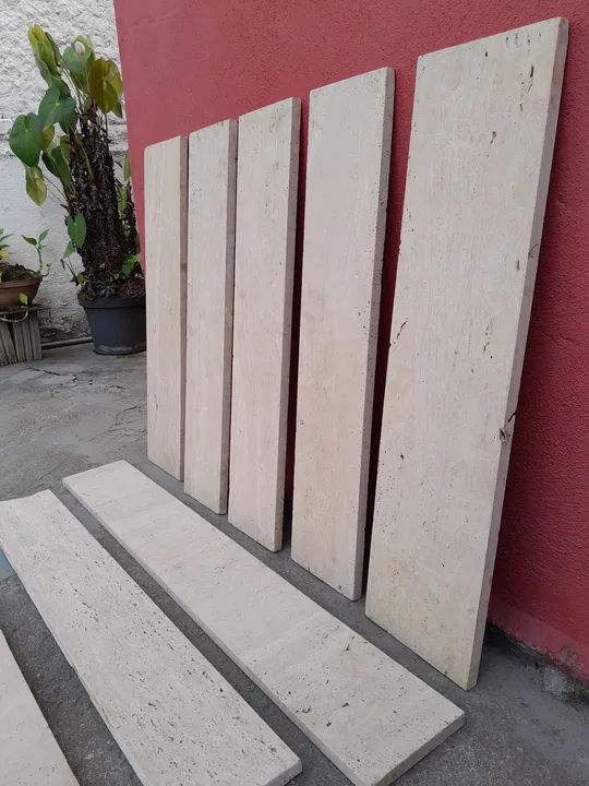 Soleira  em Travertino romano bruto - 7 peças - Foto 3