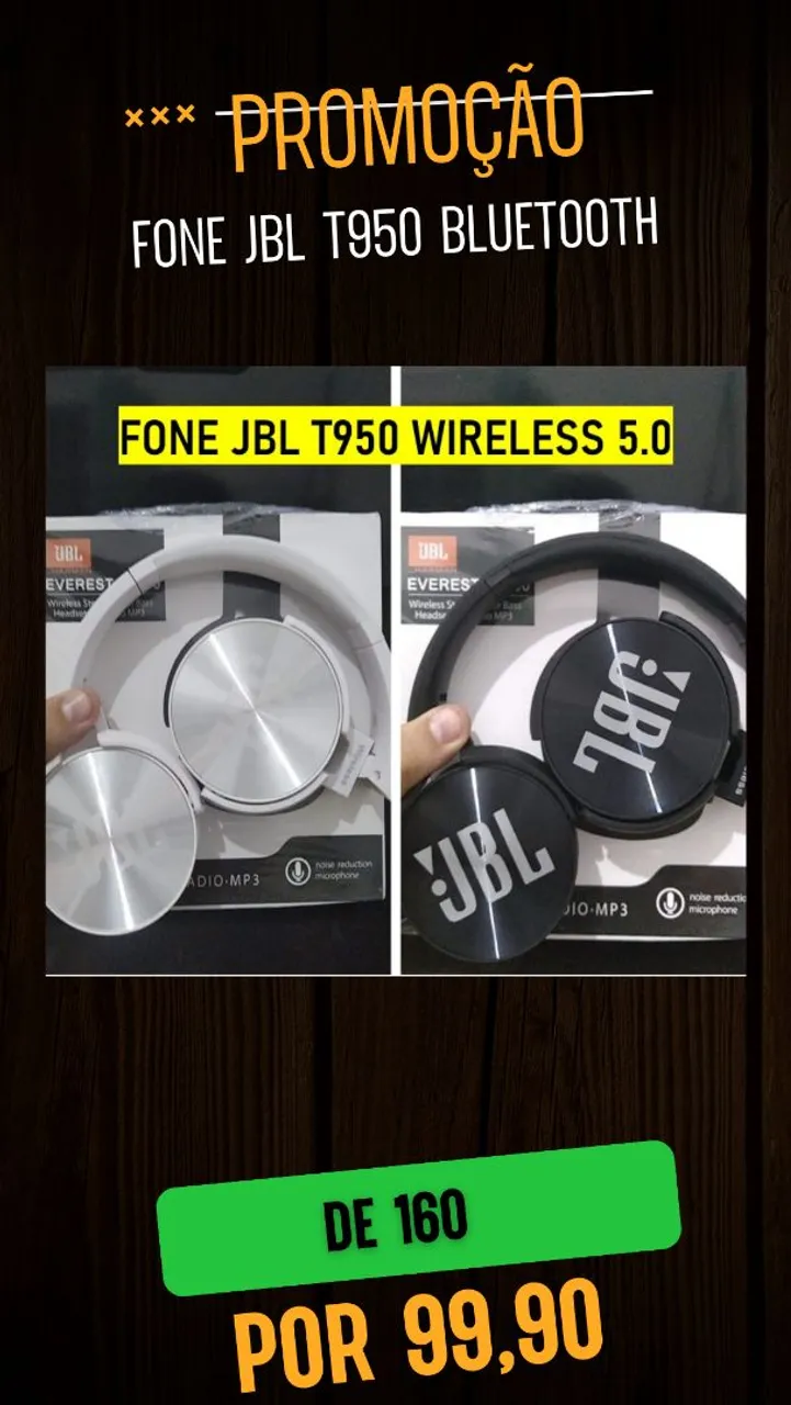 FONE JBL T950 WIRELESS 5.0 - PROMOÇÃO