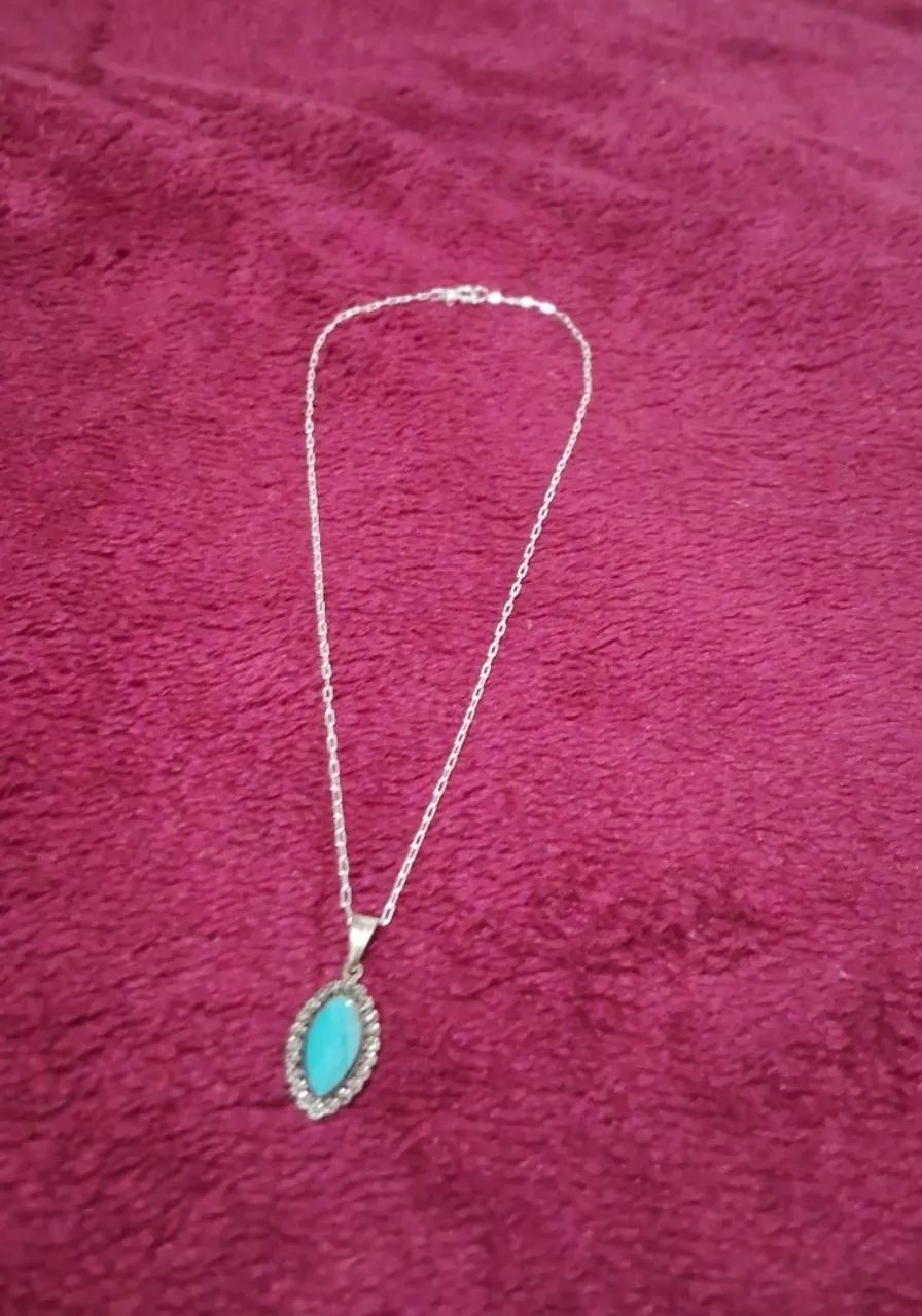 Colar em prata com Pedra Turquesa  - Foto 2