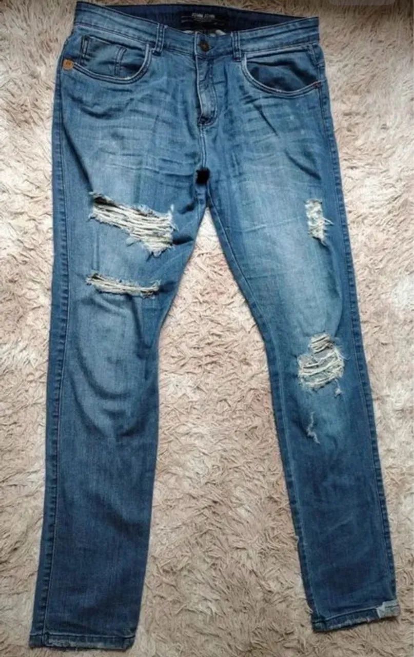 Calça Jeans Jhon Jhon Azul despojada  - Foto 2