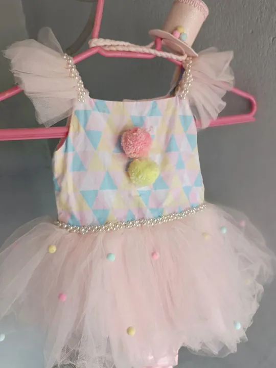 Vestido de Tutu para Bebê Menina - Fantasia de Palhaço