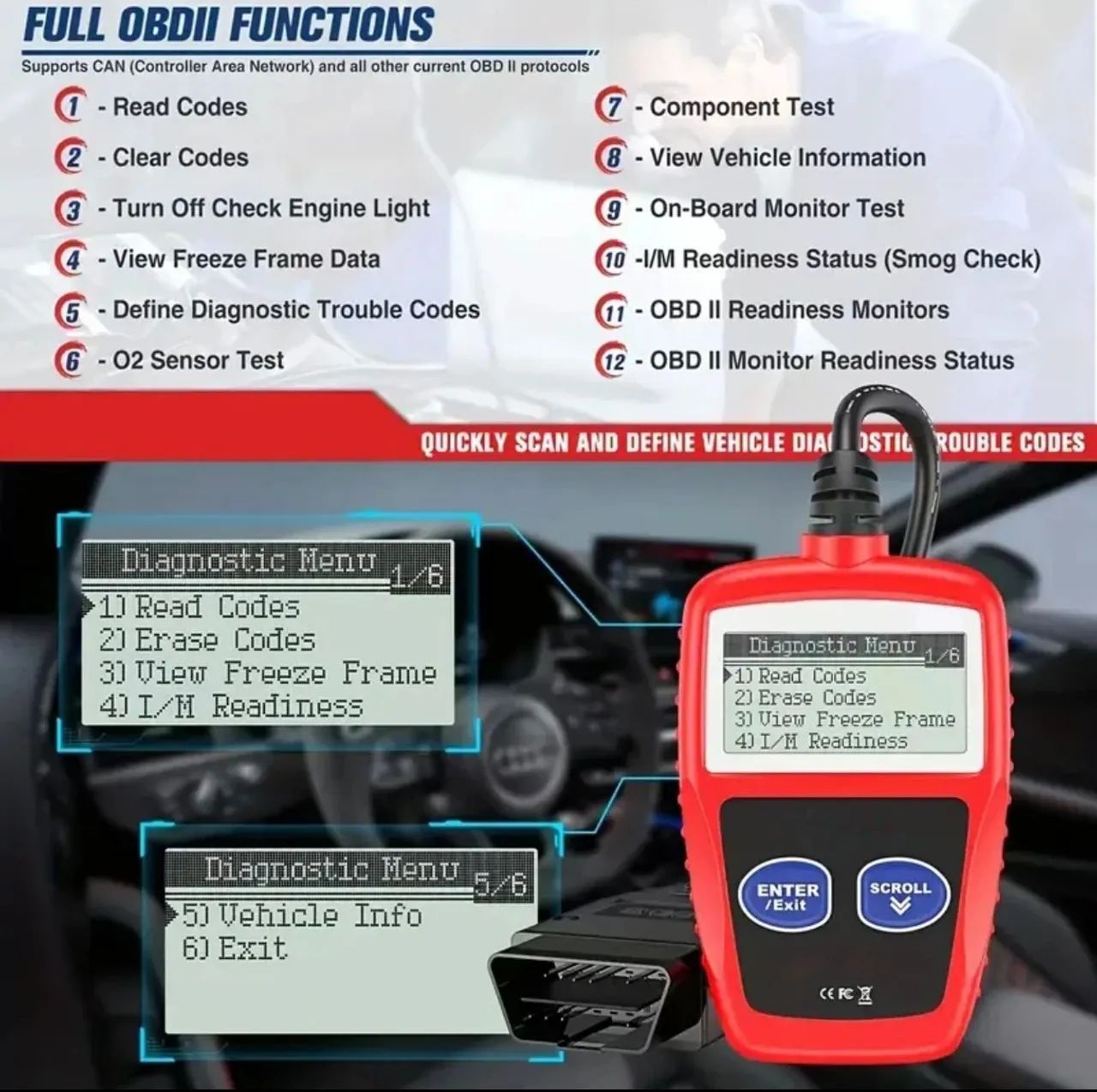 SCANNER AUTOMOTIVO KONNWEI KW806 OBD2 - Foto 4