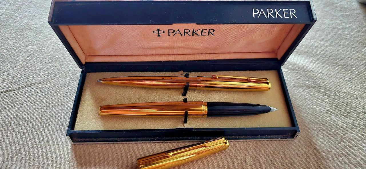 Jogo caneta Parker ouro 18k - Foto 2