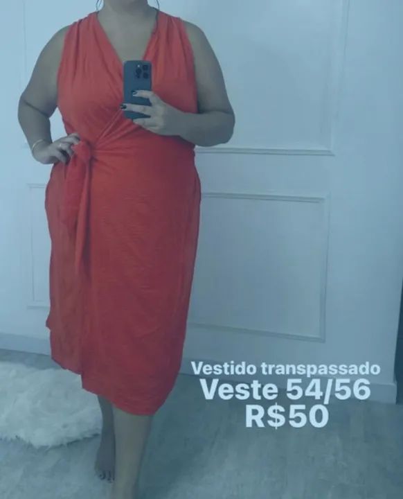 Vestido transpassado novo plus 