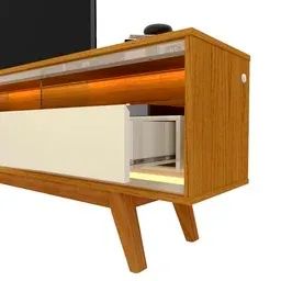 Rack para TV até 75 Polegadas - 100% MDF - Off White - Foto 3