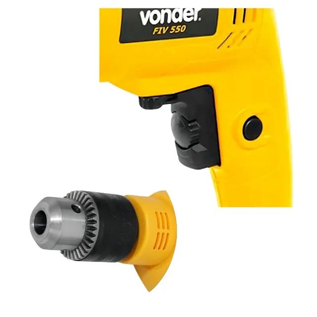 Furadeira Martelete Parafusadeira13mm Vonder FIV 550 550W Acessório 220V Parafuso Broca  - Foto 4