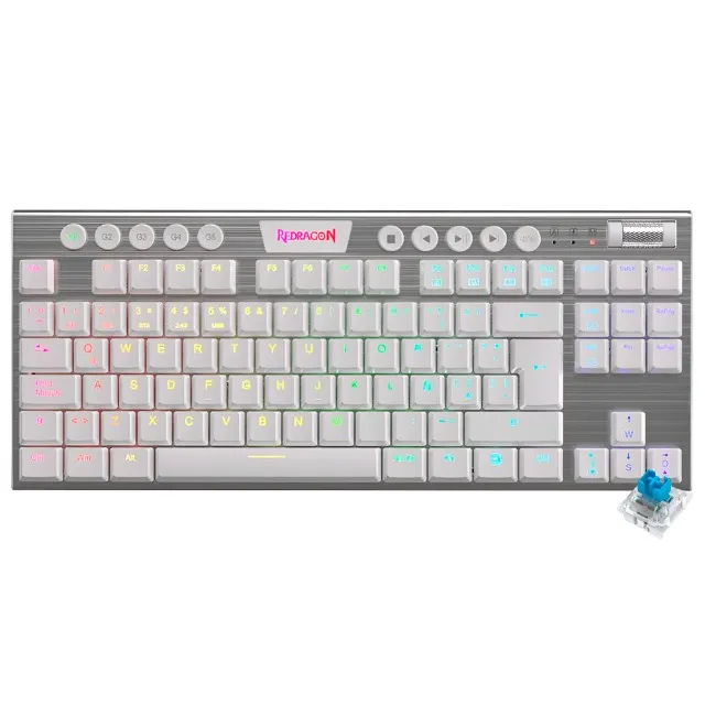 Teclado Gamer Mecânico Redragon K622W-RGB Horus TKL USB / RGB / RED / Espanhol