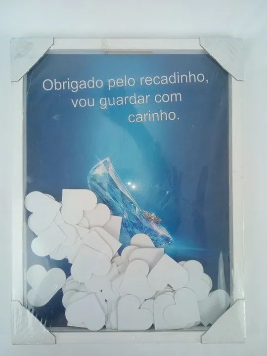 QUADRO DE RECADO COM VIDRO - NOVO