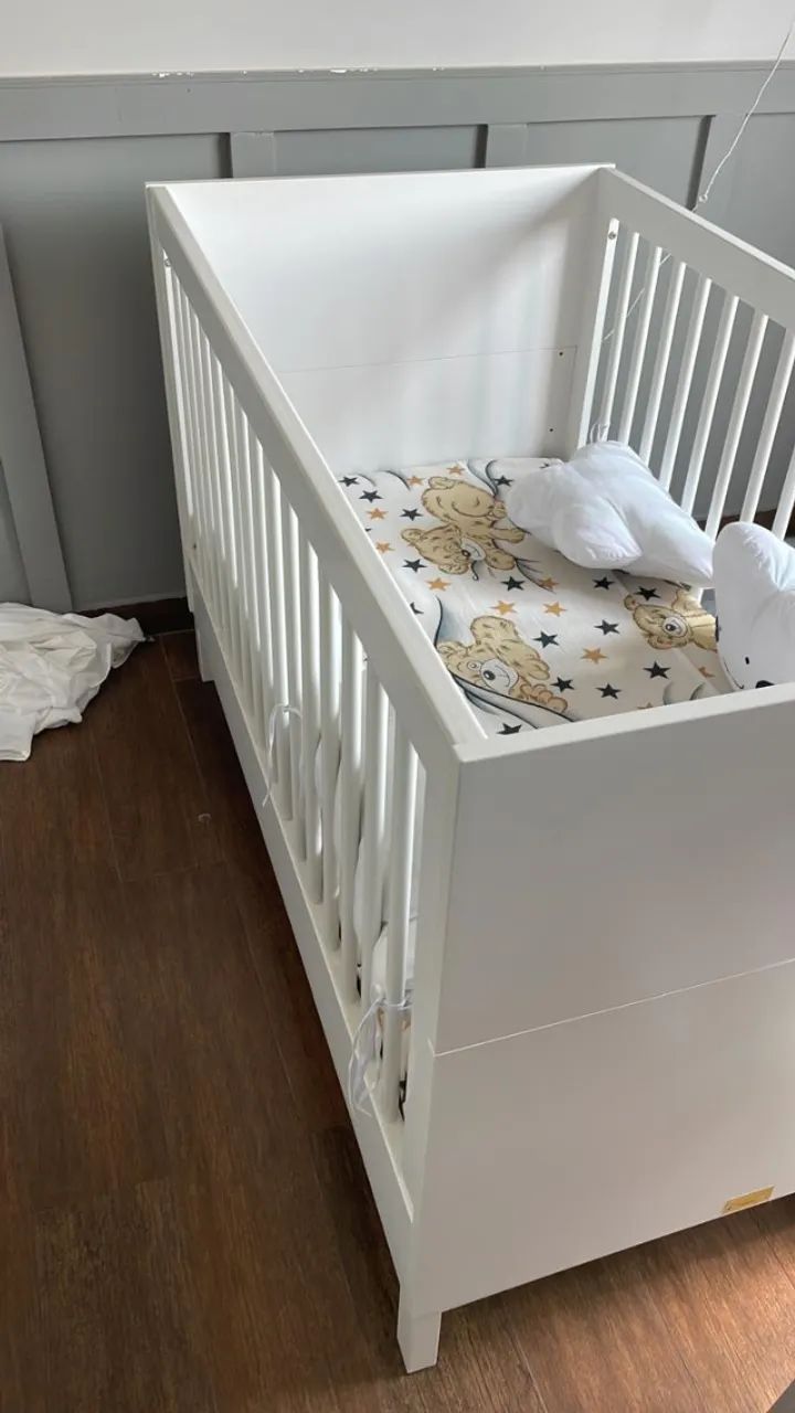 Berço Cozy Branco com 3 níveis de altura - Foto 3