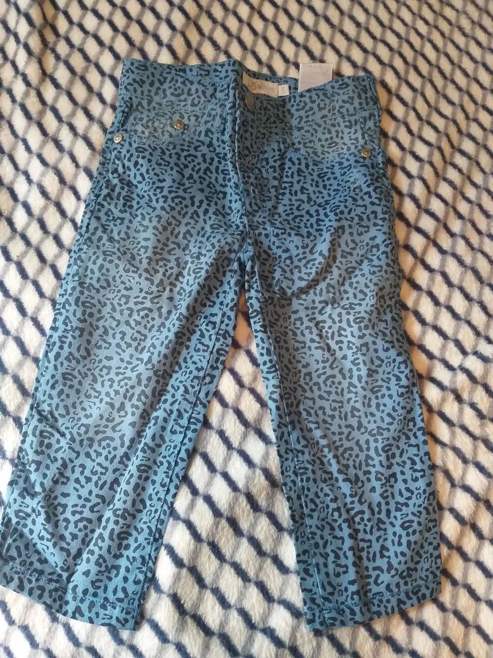 Calças em sarja/Jeans Leopardo Infantil top top