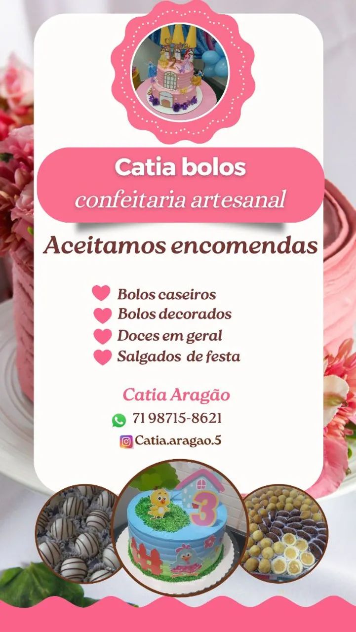 Bolos,doces e salgados 