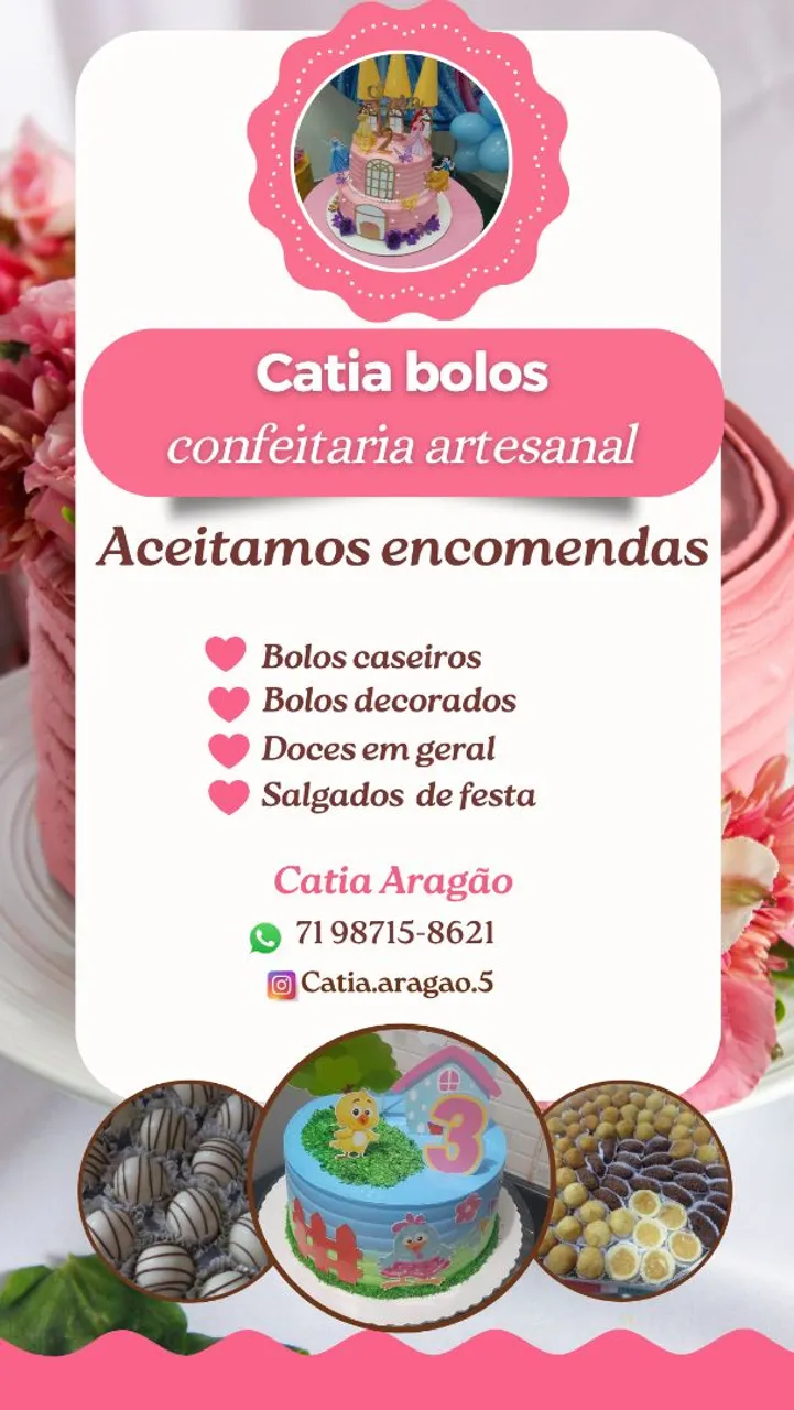 Bolos,doces e salgados