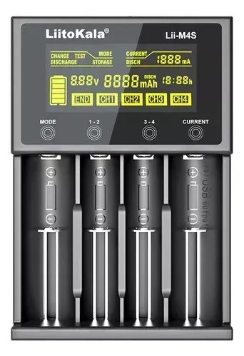 Liitokala Lii-m4s 5v 2a Carregador De Pilhas Carga E Descarga Com Carregador Usb