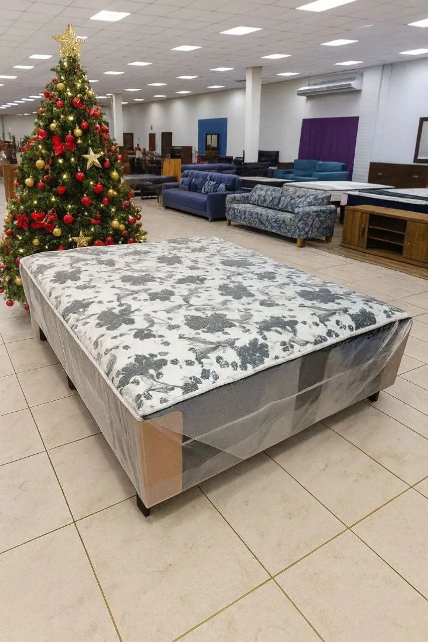 Cama box casal Preta e branco, entregamos