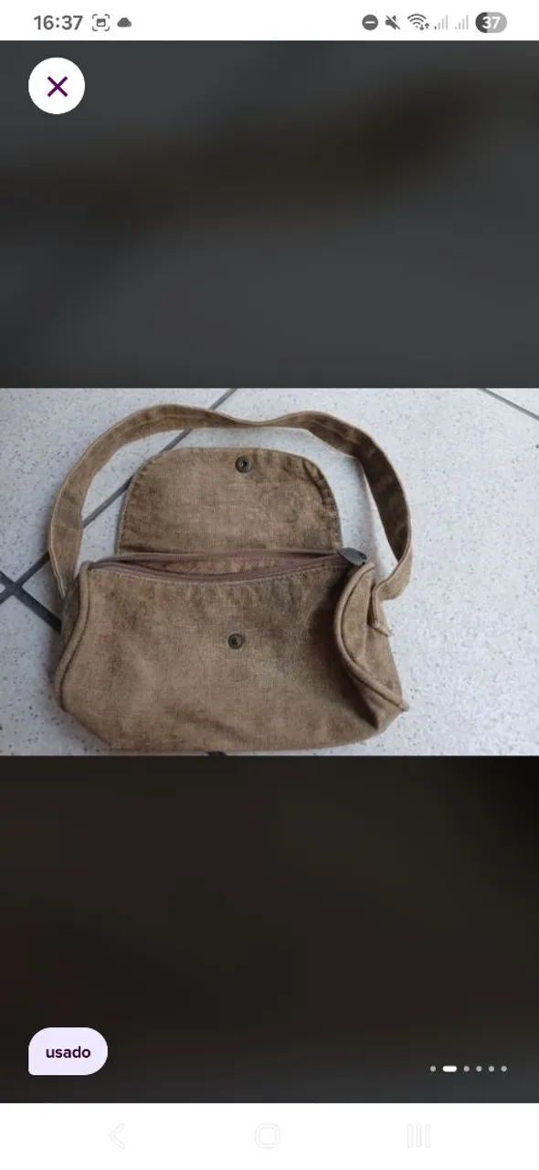 Bolsinha Gooc lona cor marron - Foto 2