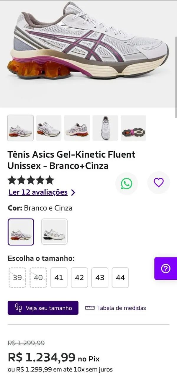 Tênis Asics Gel-Kinetic Fluent 41 - Original, Novo, Na caixa e com Super Desconto! - Foto 6