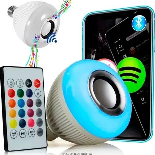Caixa de som - Lâmpada Musical Led Rgb Bluetooth - Som e Controle - Foto 3