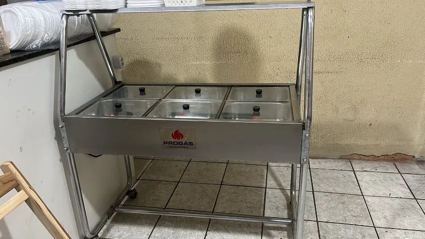 Balcão Buffet Térmico ProGás 6 Cubas em Ótimo Estado - Foto 5