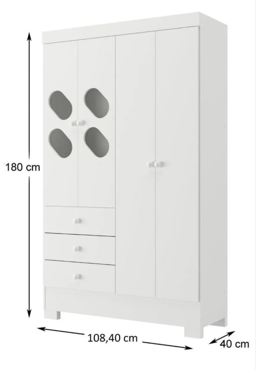 Guarda Roupa Infantil Branco - Foto 4