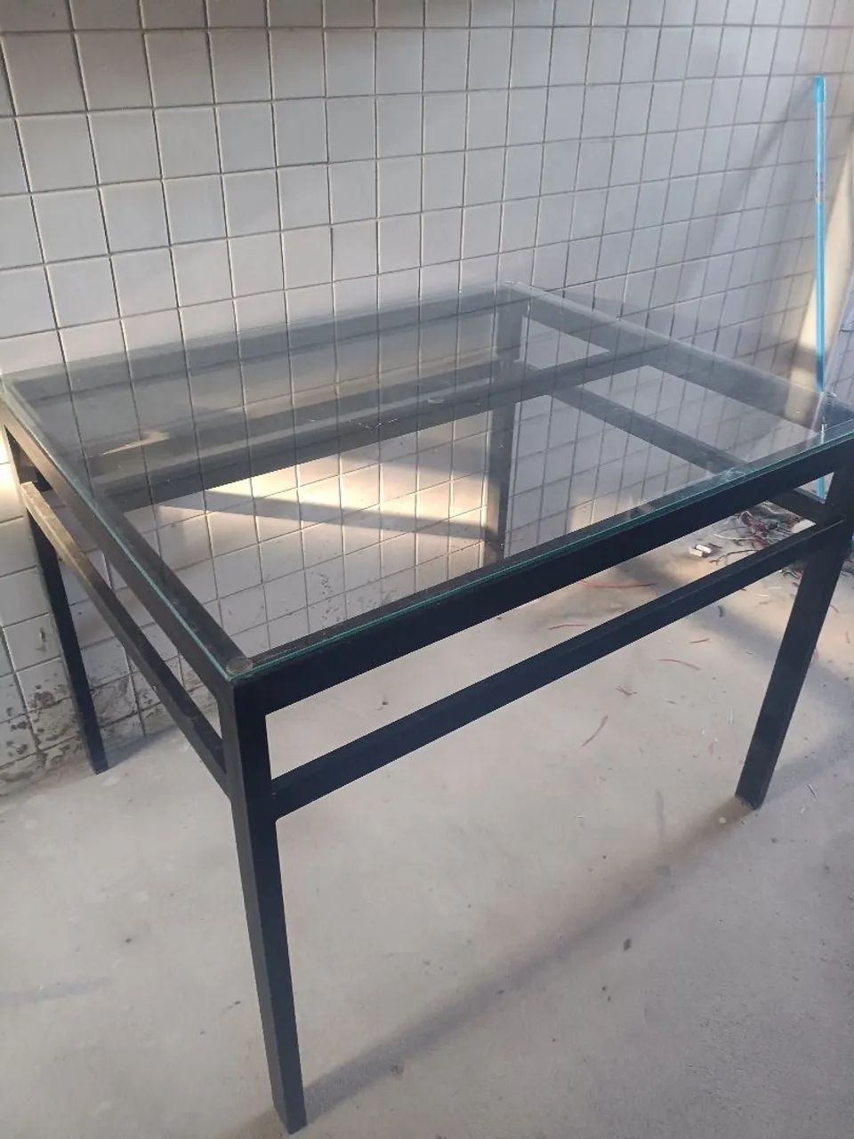 Mesa tampo de vidro 110x0,90