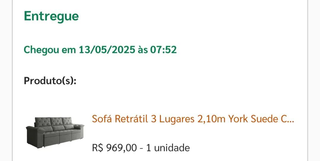 Sofá retrátil 3lugares Yorksuede - Foto 2
