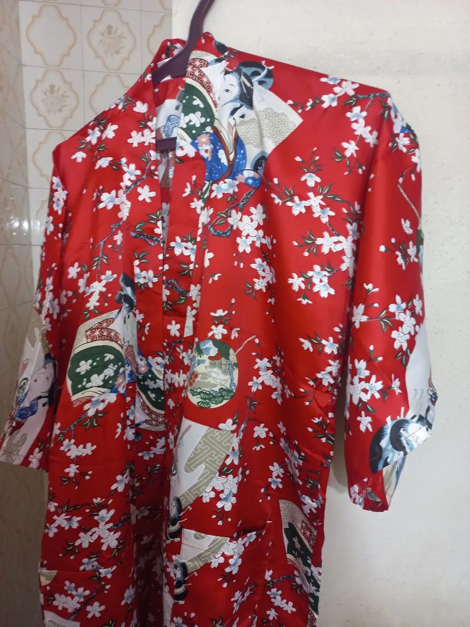 Kimono chinês comprido g novo - Foto 2