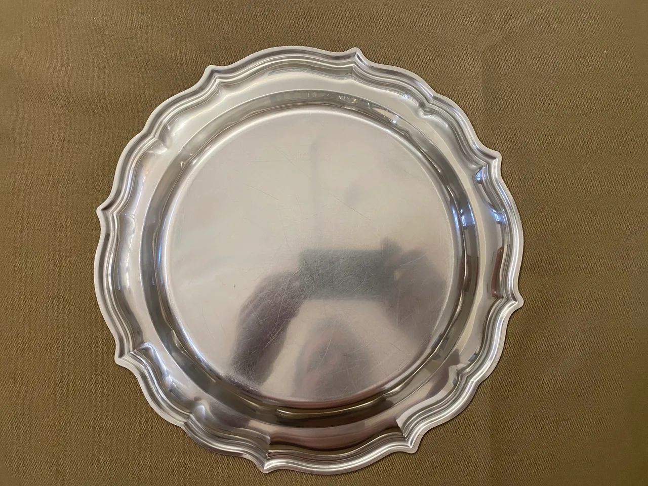 Bandeja Redonda Trabalhada Inox 33cm (Tramontina)