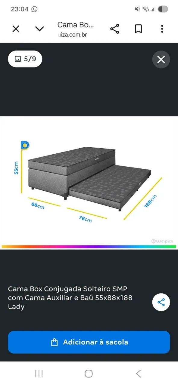 Cama box conjugado solteiro 