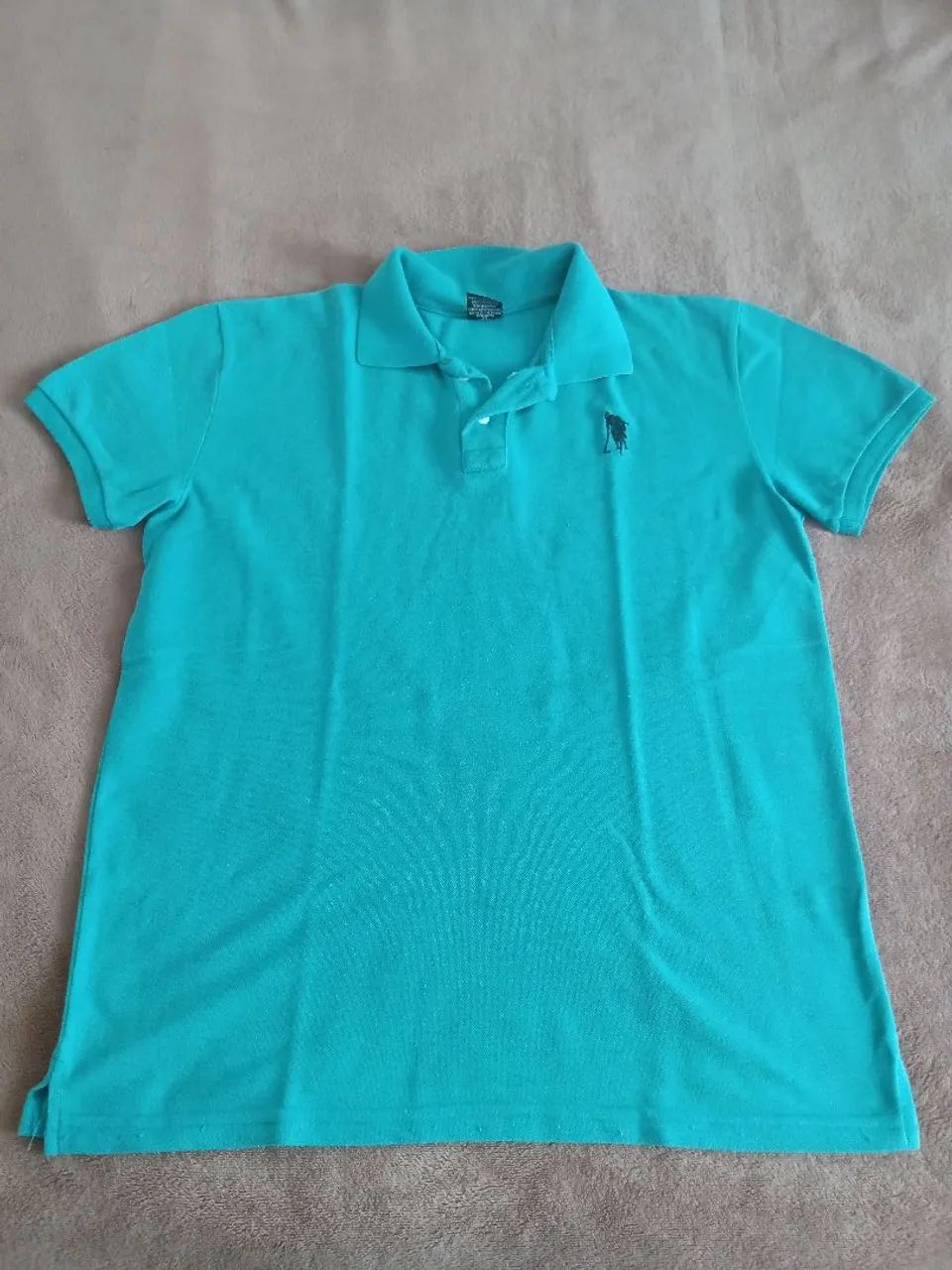 Camisa polo azul turquesa  - Foto 2