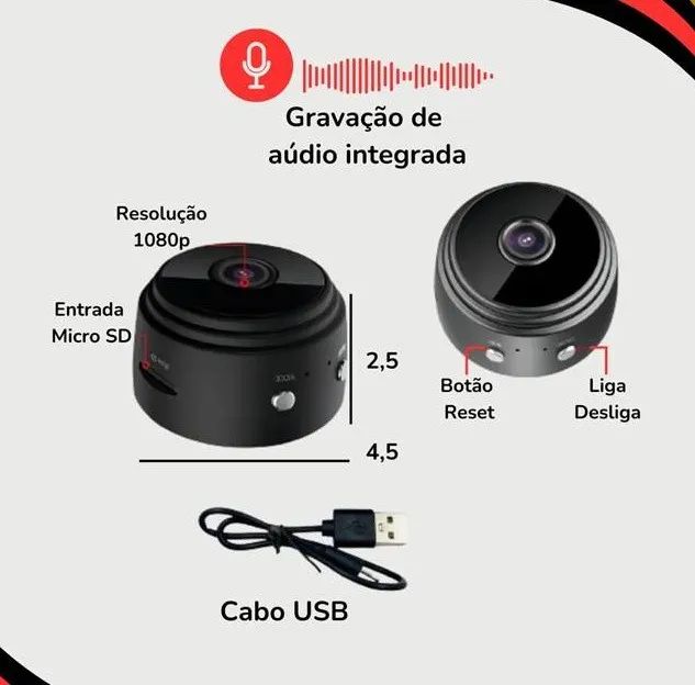 Micro Câmera De Segurança Wifi  - Entrega Grátis 