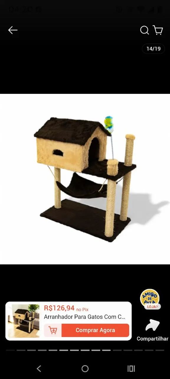 Casinha com arranhador e rede  - Foto 3