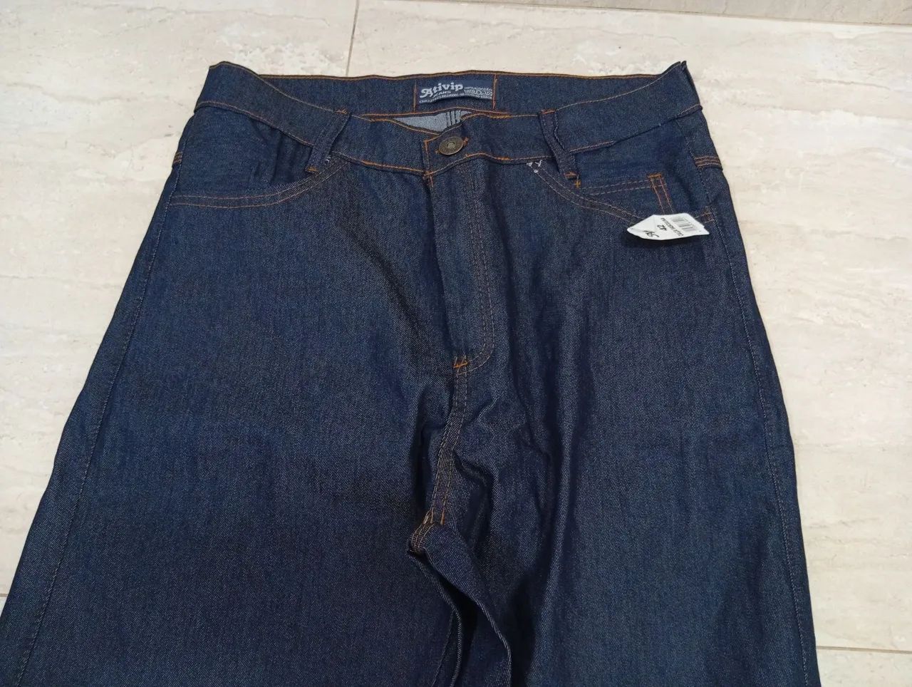 Calça Jeans Masculina Corte Reto Azul 42 - Nova - Foto 2