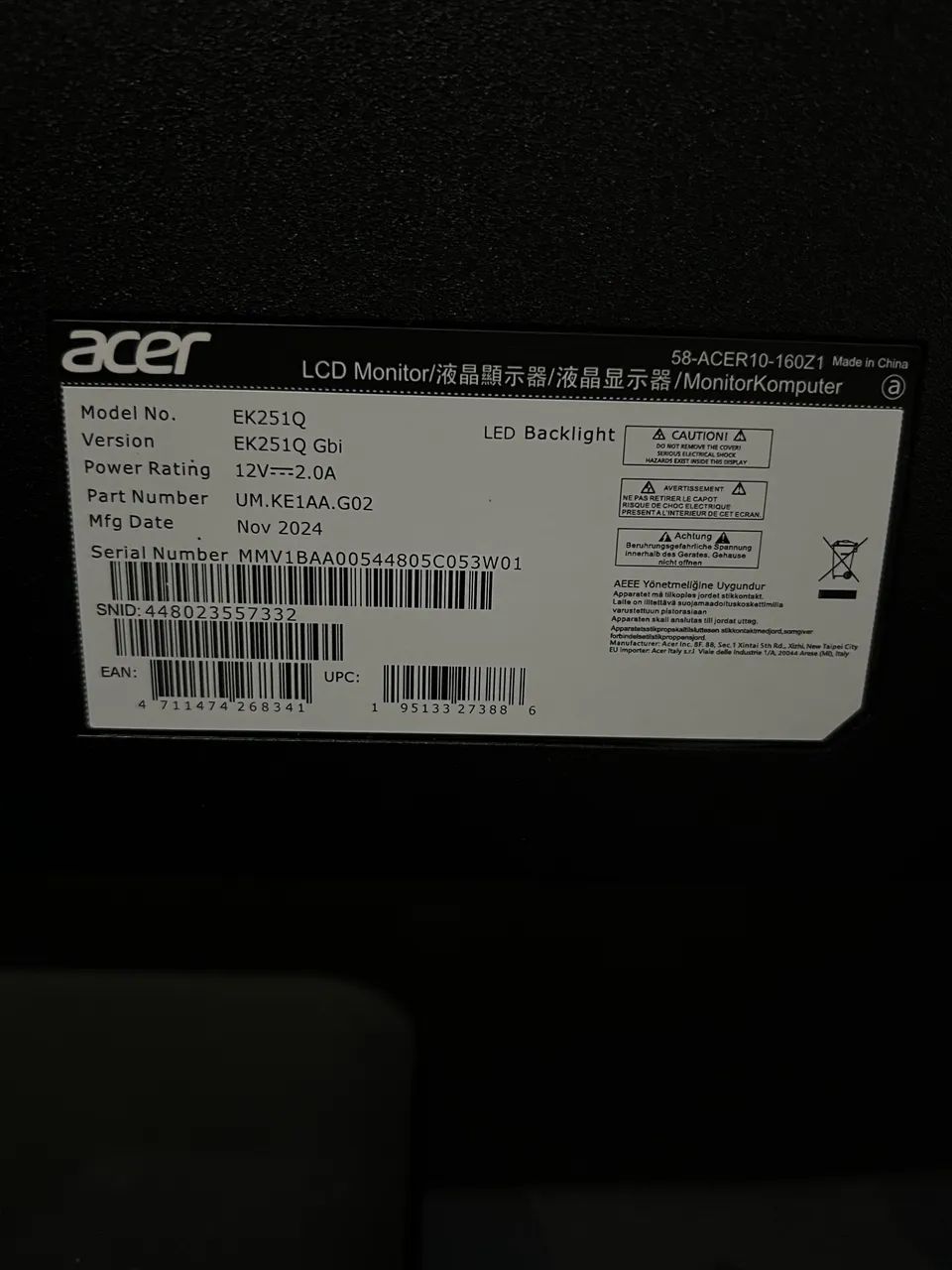 Monitor Acer p/ retirada de peças - Foto 2