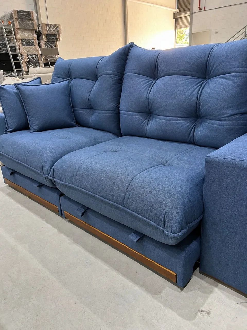 Sofá Gigante Linho Azul ULTIMA PEÇA