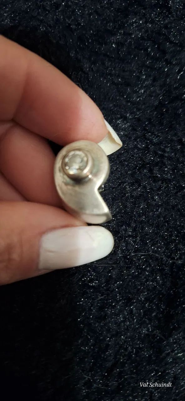 Anel em prata legítima com zirconia - Foto 2