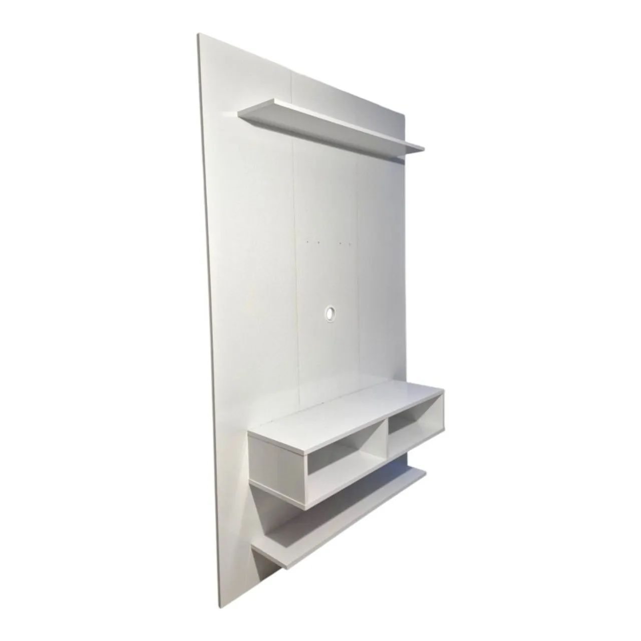 Painel para TV Branco Rack com Prateleiras e Nicho - Foto 2