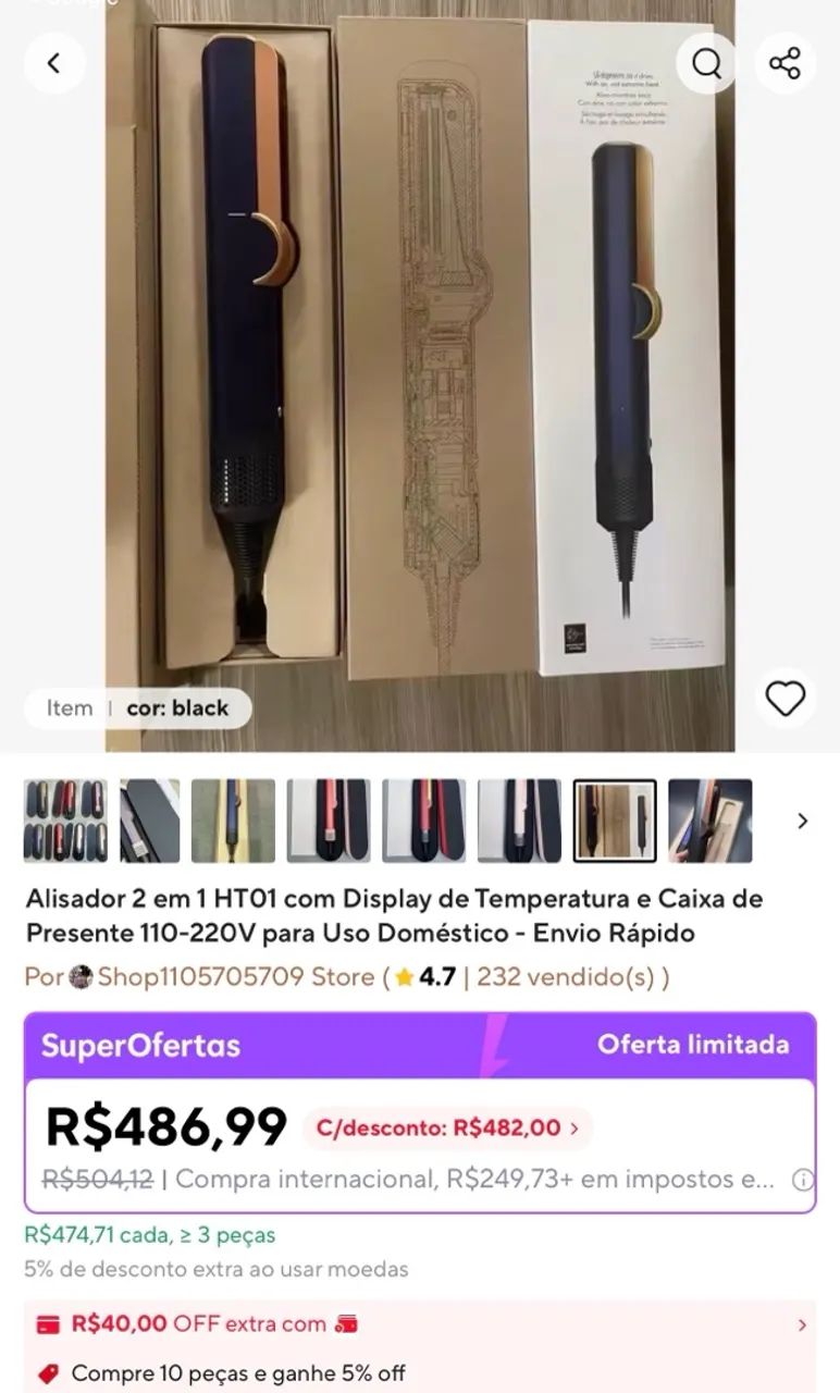 Chapinha alisadora 2 em 1  - Foto 2