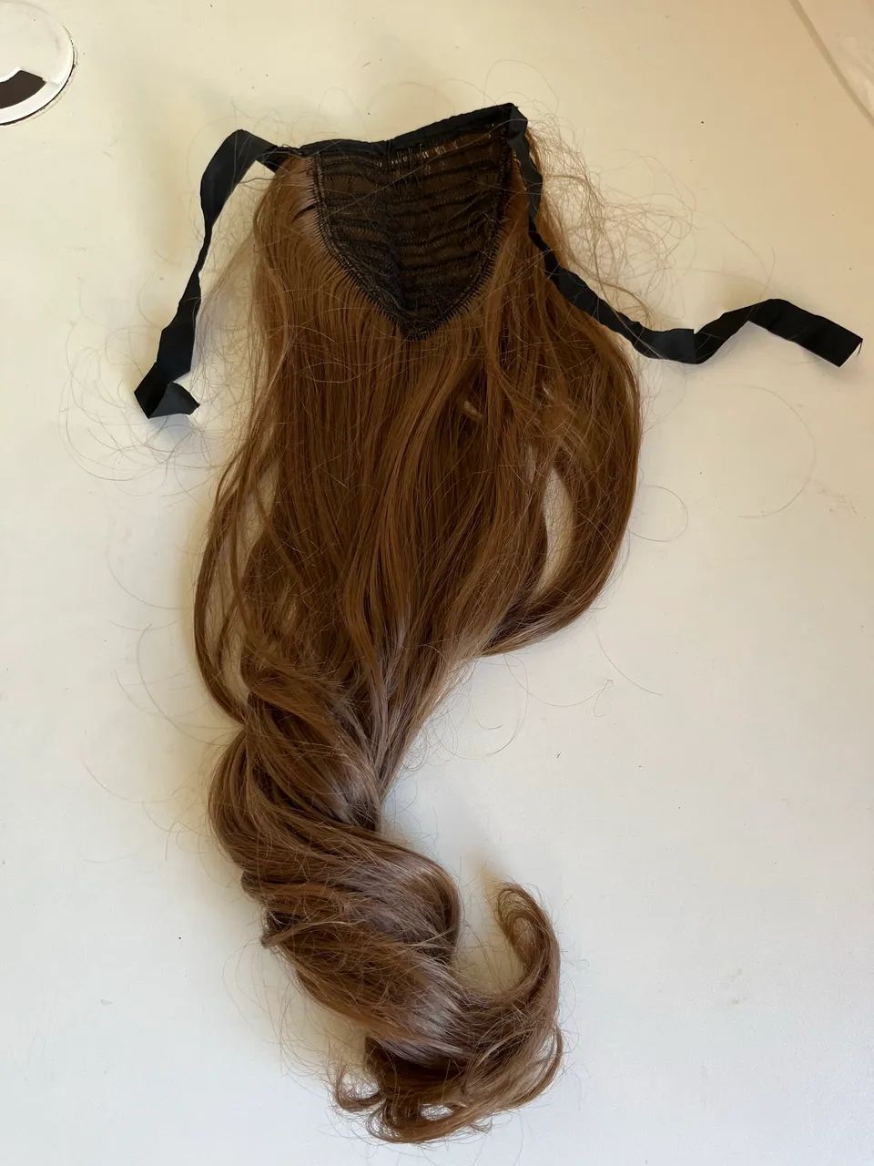 Aplique extensão cabelo 45cm loiro castanho  - Foto 3