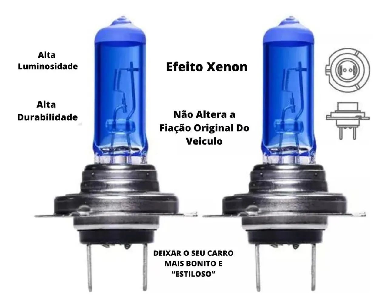 H1 H3 H4 H7 LÂMPADA SUPER BRANCA 8500K Efeito Xenon + Promoção Entrega Grátis JP! - Foto 4