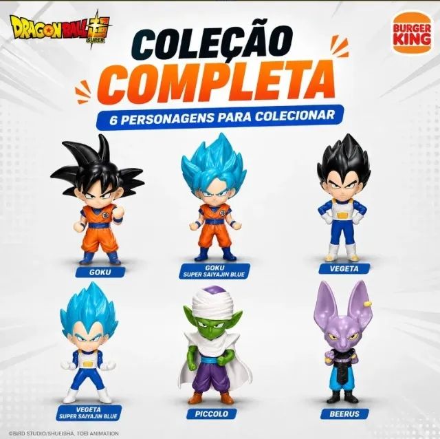 Kit 6 Bonecos Dragon Ball Super Coleção Burger King - Foto 5