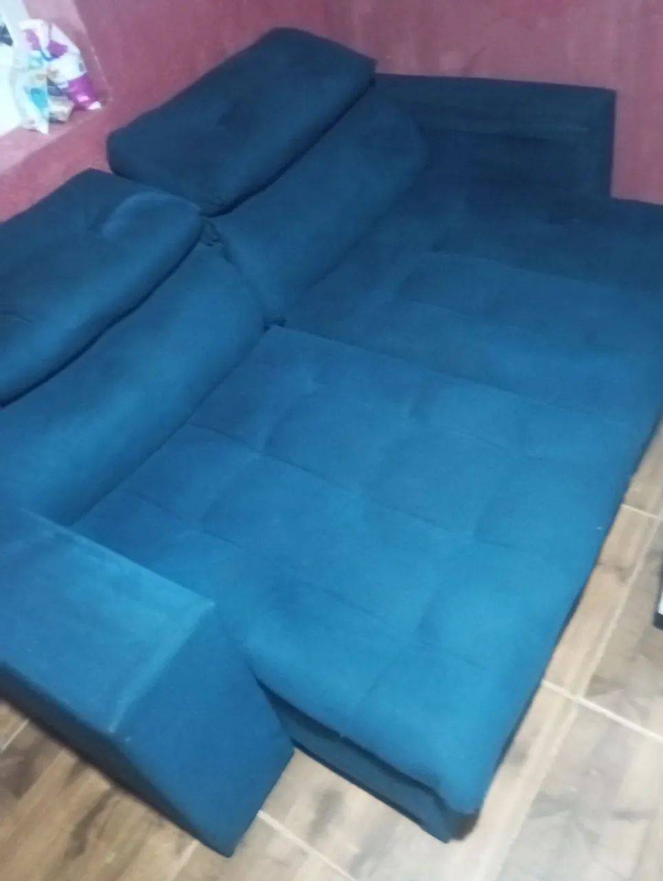 Sofá retrátil azul  - Foto 4