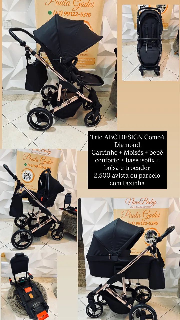 Trio ABC DESIGN COMO4 Diamond rose com isofix  - Foto 3