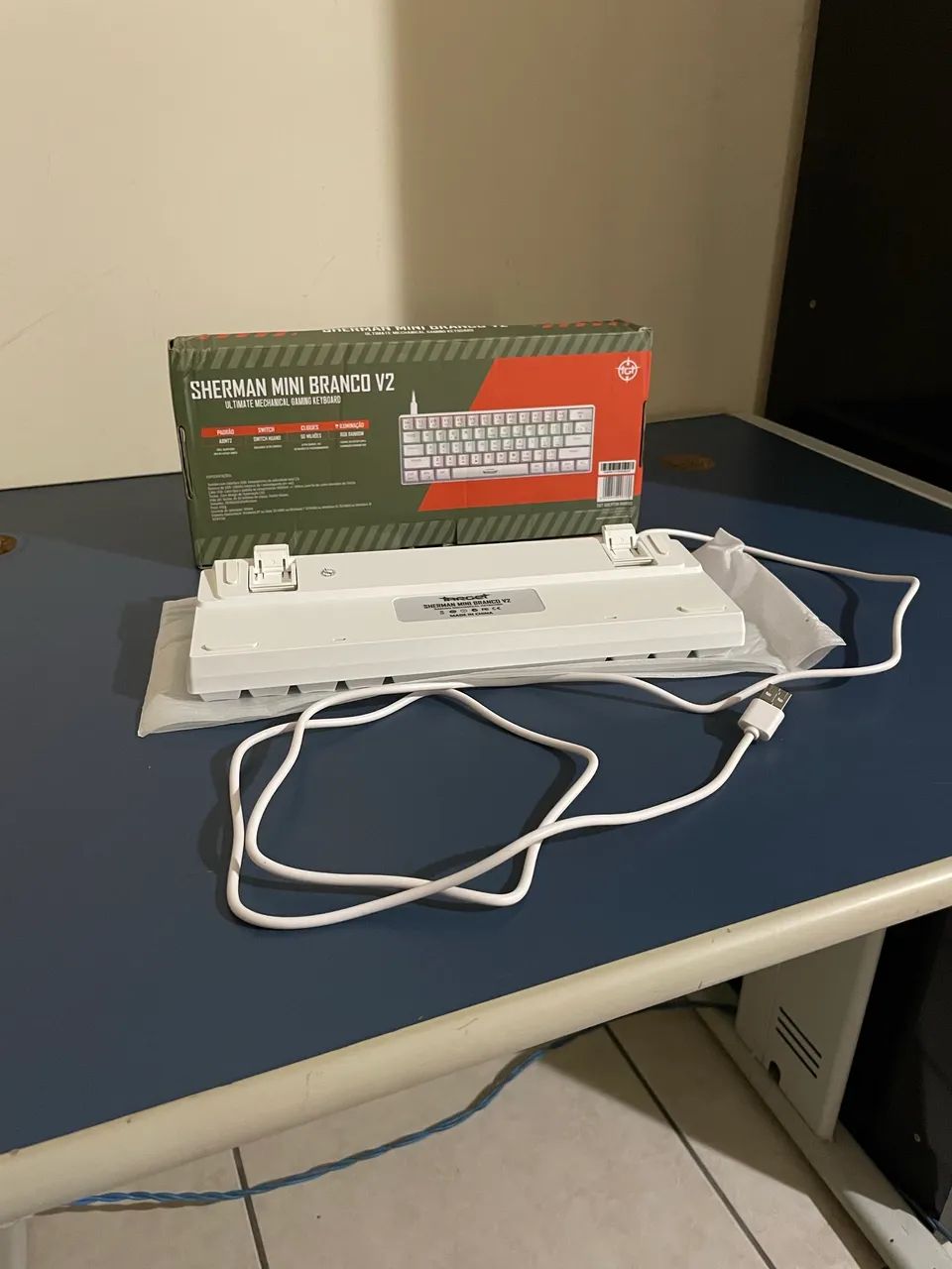 sherman mini branco v2 ultimate mechanical gaming keyboard - Foto 2