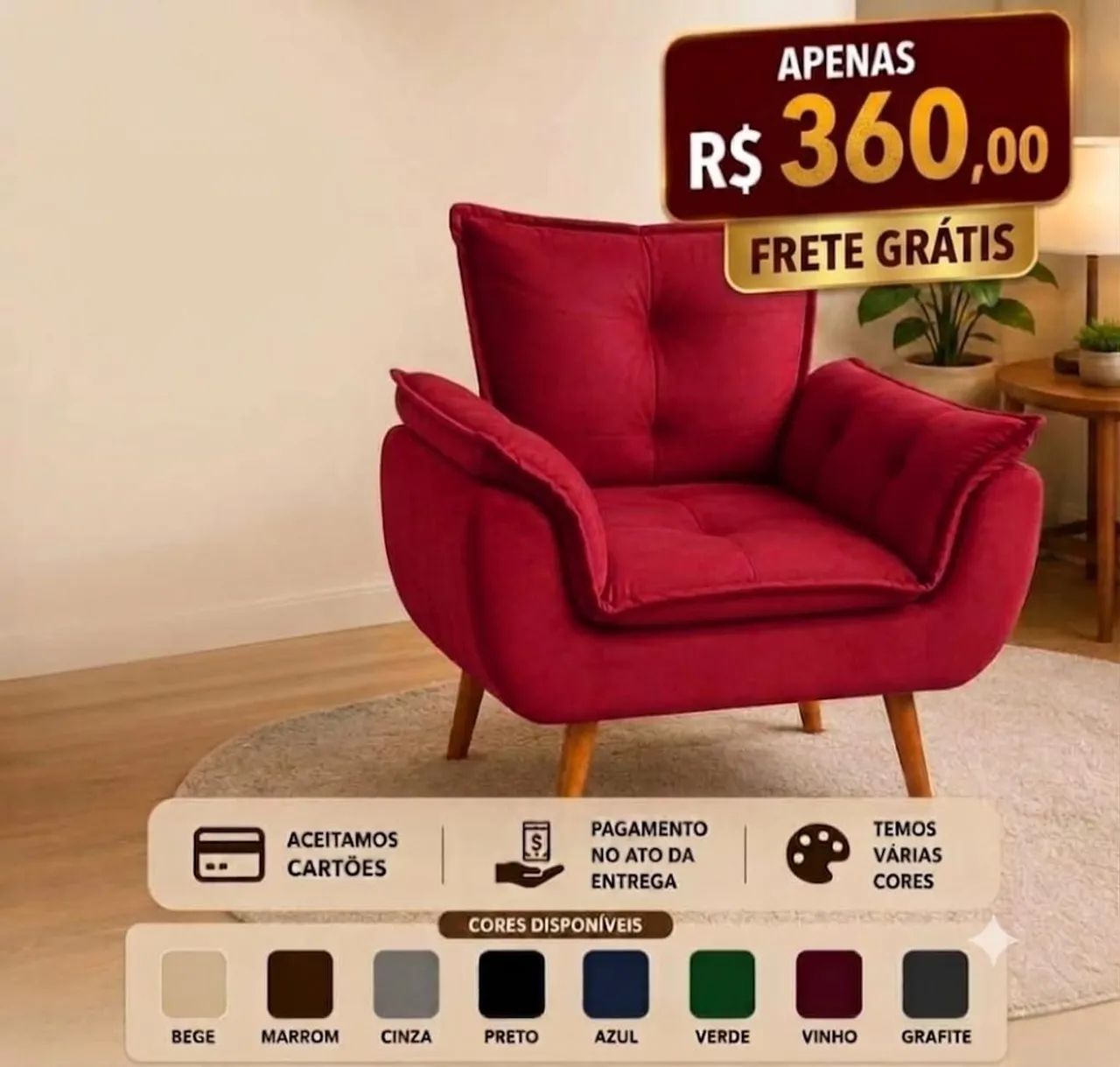 Poltrona em Suede cores especiais - Foto 3