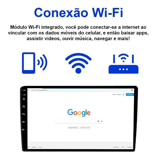 Central Multimídia Android 14 Universal 10 Polegadas Carplay e Android Auto Gps Waze Maps - Foto 4