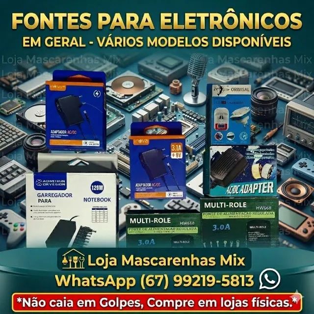 Fontes Carregadores para Eletrônicos Vários Modelos Disponiveis Cod:0135