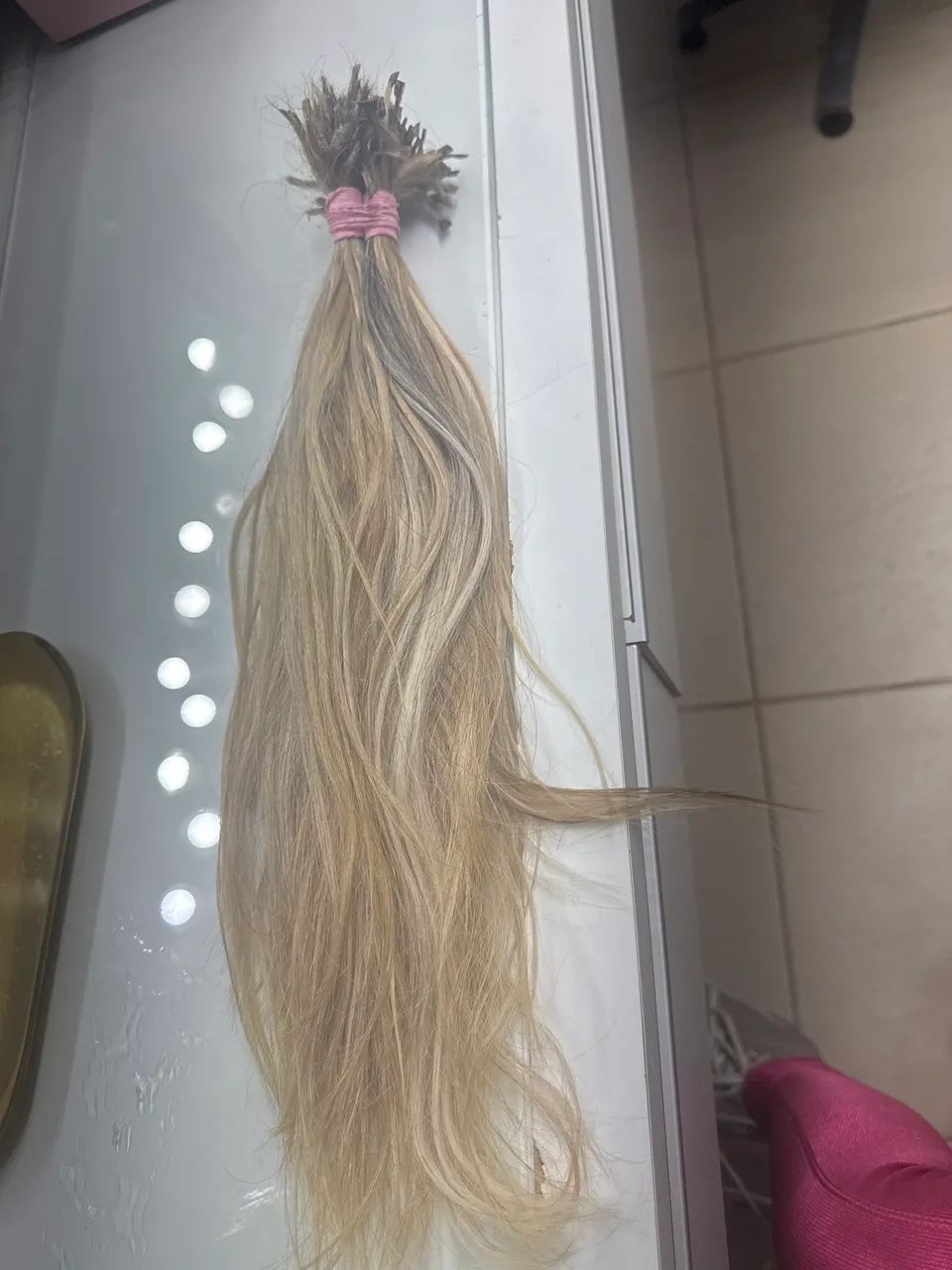 Cabelo Humano loiro sedoso 45cm