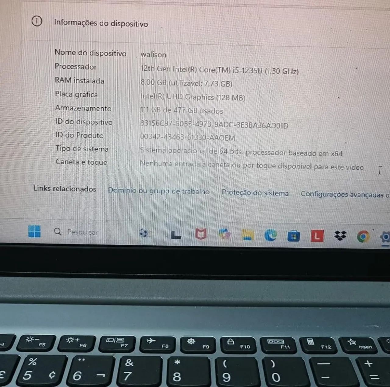 Notebook Intel Core i5 12ª Geração - 8GB RAM - SSD 512GB